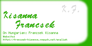 kisanna francsek business card
